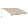  Luifel, Zonwering, Intrekbaar, Met Handslinger, Metalen Frame, Polyester, Blauw+beige, 3,95 X 2,45 X 3,50 M 1