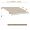  Luifel, Zonwering, Intrekbaar, Met Handslinger, Metalen Frame, Polyester, Blauw+beige, 3,95 X 2,45 X 3,50 M 6