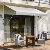  Luifelklem Luifelzonwering Knikarm Handslinger Balkon Aluminium Creme Wit 2x1,2m 2