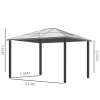  Luxe Paviljoen Tuinpaviljoen Aluminium Partytent Tuintent Met Lichtdoorlatend PC Dak Bruin + Beige 295 X 360 X 265 Cm 3