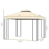  Luxe Tuinpaviljoen 3x3 M Tuinpaviljoen Met Dubbel Dak Partytent Met Zijpanelen Partytent Tuintent Pagode Beige 3