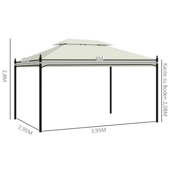  Luxe Tuinpaviljoen Tuinpaviljoen Partytent Feesttent Tuintent Pagode 3x4 M Creme 3