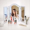  Make-up Spiegel Make-up Spiegel 16 X LED Verlichting Vrijstaand 180° Inklapbaar Op Batterijen Wit 3 Spiegels 73 X 53,5 X 4,5 Cm 2
