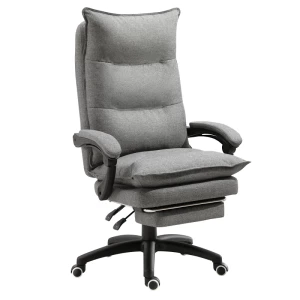  Massage Bureaustoel, Directiestoel Met Massagefunctie, Gamestoel, In Hoogte Verstelbare, Ergonomische Draaistoel, Massagestoel, Nylon, Grijs, 70 X 62 X 120-130 Cm 1