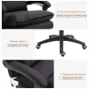  Massage Bureaustoel, Directiestoel Met Massagefunctie, Gamestoel, In Hoogte Verstelbare, Ergonomische Draaistoel, Massagestoel, Nylon, Zwart, 70 X 62 X 120-130 Cm 4