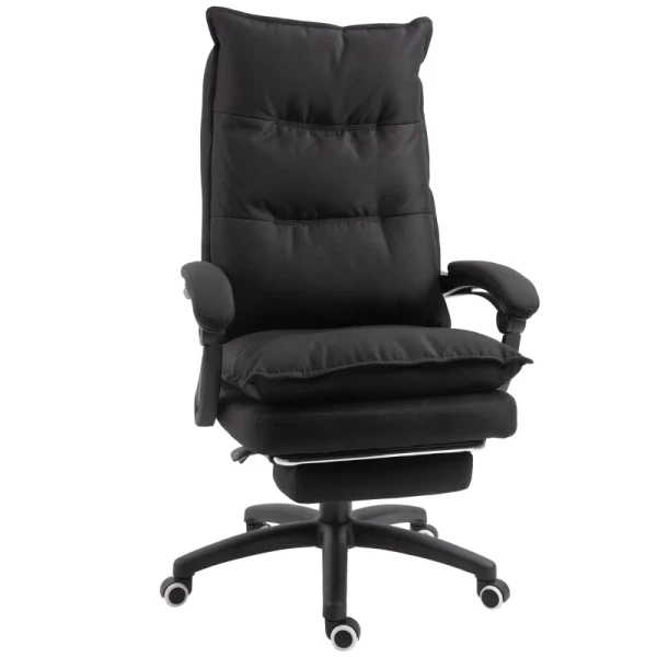 Massage Bureaustoel, Directiestoel Met Massagefunctie, Gamestoel, In Hoogte Verstelbare, Ergonomische Draaistoel, Massagestoel, Nylon, Zwart, 70 X 62 X 120-130 Cm 1