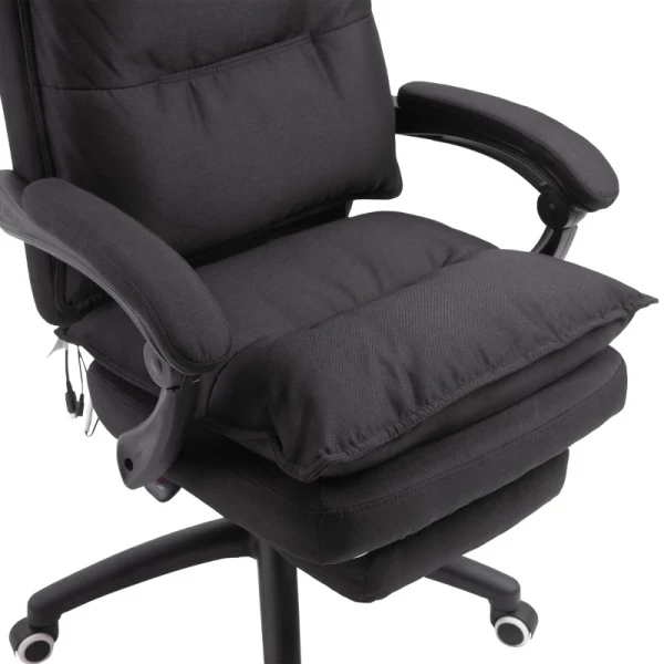  Massage Bureaustoel, Directiestoel Met Massagefunctie, Gamestoel, In Hoogte Verstelbare, Ergonomische Draaistoel, Massagestoel, Nylon, Zwart, 70 X 62 X 120-130 Cm 9