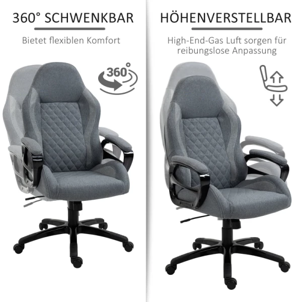  Massage Bureaustoel, Directiestoel Met Massagefunctie, In Hoogte Verstelbare Gamestoel, Ergonomische Draaistoel, Massagestoel, Grijs, 64 X 68,5 X 113-121 Cm 7