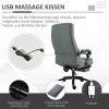  Massage Bureaustoel, In Hoogte Verstelbare Directiestoel, Gamestoel Met Voetsteunmassagefunctie, Ergonomische Draaistoel, Massagestoel, Linnen Gevoel, Grijs, 60 X 68 X 109-117 Cm 6