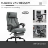  Massage Bureaustoel, In Hoogte Verstelbare Directiestoel, Gamestoel Met Voetsteunmassagefunctie, Ergonomische Draaistoel, Massagestoel, Linnen Gevoel, Grijs, 60 X 68 X 109-117 Cm 7