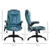  Massagestoel Directiestoel Met Massagefunctie In Hoogte Verstelbare Draaistoel Ergonomische Gamingstoel Bureaustoel Massage Blauw 67 X 74 X 107-116 Cm 3