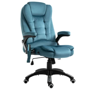  Massagestoel Directiestoel Met Massagefunctie In Hoogte Verstelbare Draaistoel Ergonomische Gamingstoel Bureaustoel Massage Blauw 67 X 74 X 107-116 Cm 1