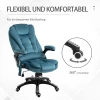  Massagestoel Directiestoel Met Massagefunctie In Hoogte Verstelbare Draaistoel Ergonomische Gamingstoel Bureaustoel Massage Blauw 67 X 74 X 107-116 Cm 8