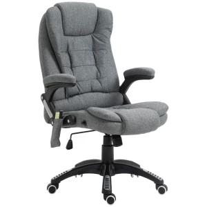  Massagestoel Directiestoel Met Massagefunctie In Hoogte Verstelbare Draaistoel Ergonomische Gamingstoel Bureaustoel Massage Grijs 67 X 74 X 116-126 Cm 1