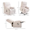  Massagestoel, Opstahulp, Tv-stoel, Sta-opstoel, Relaxstoel Met Warmtefunctie, Fauteuil Met Opstahulp, Verstelbare Hoek, USB-afstandsbediening, Kort Pluche, Creme, 83 X 95 X 105 Cm 3