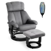  Massagestoel TV-stoel Relaxstoel Met Ligfunctie Fauteuil Met Kruk Massagefunctie Fluweelachtig Polyester Grijs 76 X 80 X 102 Cm 11