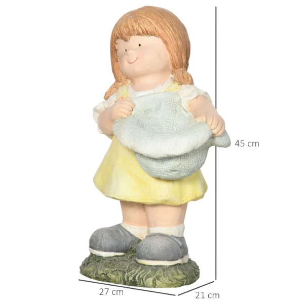  Meisje Met Hoed Tuinornament Tuinornament Weerbestendig 27cm X 21cm X 45cm 3