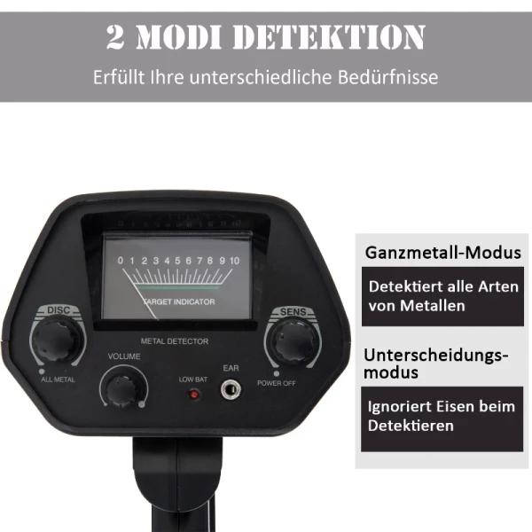  Metaaldetector Metaaldetector Waterdicht 16,5cm Zoekspoel Aluminium ABS 77,5-105x13x24cm 4