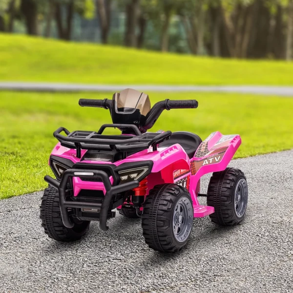  Mini Elektrische Quad Kinderen Elektrische ATV Kinderwagen Koplamp Kindervoertuig Kindermotor Elektrische Quad Voor 18-36 Maanden Kinderen Metaal PP Kunststof Roze 70 X 42 X 45 Cm 10