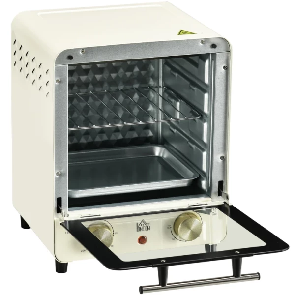  Mini-oven 15L Inhoud, In Hoogte Verstelbare Bakplaat En Rooster, 1000W, Crèmewit 7