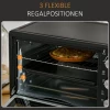  Mini-oven 21L Met 1 Draadframe En 1 Bakplaat 3 Kookstanden 100 °C-230 °C Regelbare Temperatuur Mini-oven 1400W Pizzaoven Met Grill RVS Glas Zwart + Zilver 5