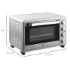  Mini-oven 32L 1600W Elektrische Mini-oven Met Slak Lekbak Metaal Roestvrij Staal Glas Zilver 52,2 X 38,1 X 33,5 Cm 3