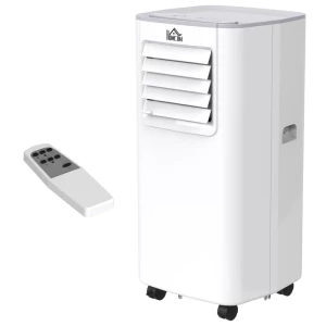  Mobiele Airco 560W 4-in-1 Airco Met Afstandsbediening, Koeling, Ontvochtiging, Ventilator, Slaapstand, 24-uurs Timer, 2 Snelheden, LED-display ABS Wit + Grijs 1