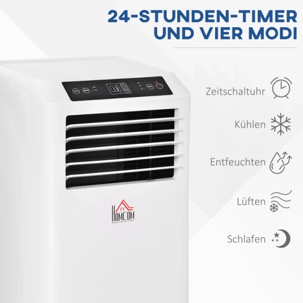  Mobiele Airconditioner, 9K BTU 3-in-1 Airconditioner - Koeling, Ontvochtiging En Ventilatie - Ontvochtiger, Ventilator 12-18㎡ Met Afstandsbediening, 24-uurs Timer, 2 Snelheidsniveaus, LED-display, ABS 4
