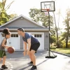  Mobiele Basketbalstandaard, Basketbalring Met Standaard, In Hoogte Verstelbaar, Staal + Kunststof, Zwart, 90 X 165 X 302-352 Cm 2