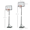  Mobiele Basketbalstandaard, Basketbalring Met Standaard, In Hoogte Verstelbaar, Staal + Kunststof, Zwart, 90 X 165 X 302-352 Cm 3