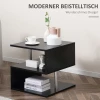  Modern Design Bijzettafel 2 Planken 50cm X 50cm X 50cm Zwart + Zilver 4