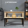  Moderne Bank Voor 2 Personen, Houten Bank, Massief Hout, Gelakt, Naturel + Zwart 4