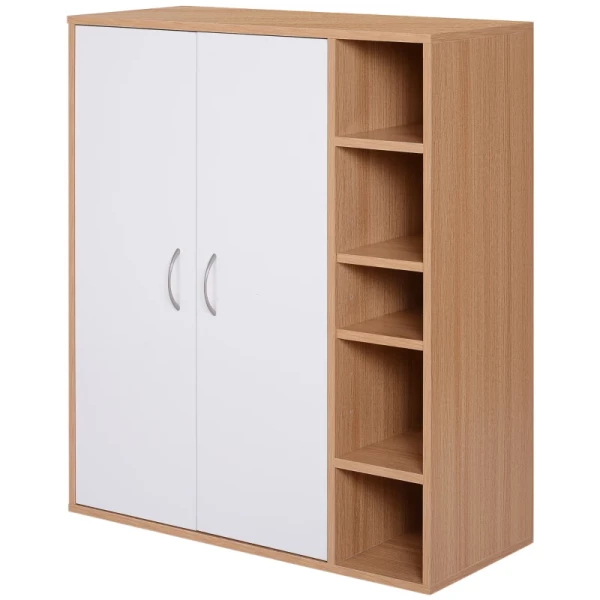  Multifunctionele Kast, Staande Kast, Staande Plank, Decoratieve Kast, Boekenplank, Kast, Hout, Naturel + Wit, 80 X 32 X 91 Cm 11