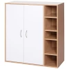  Multifunctionele Kast, Staande Kast, Staande Plank, Decoratieve Kast, Boekenplank, Kast, Hout, Naturel + Wit, 80 X 32 X 91 Cm 1