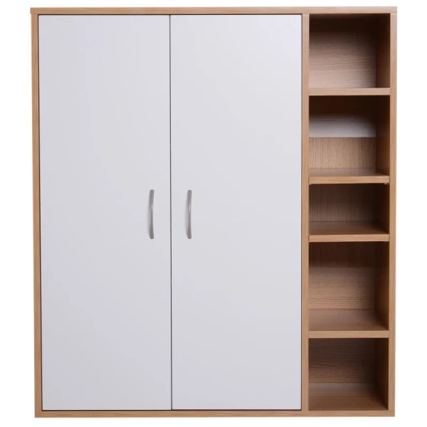  Multifunctionele Kast, Staande Kast, Staande Plank, Decoratieve Kast, Boekenplank, Kast, Hout, Naturel + Wit, 80 X 32 X 91 Cm 7