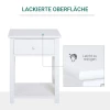  Nachtkastje, Telefoontafel, Bijzettafel, Salontafel Met Lade, Hout, Wit 6