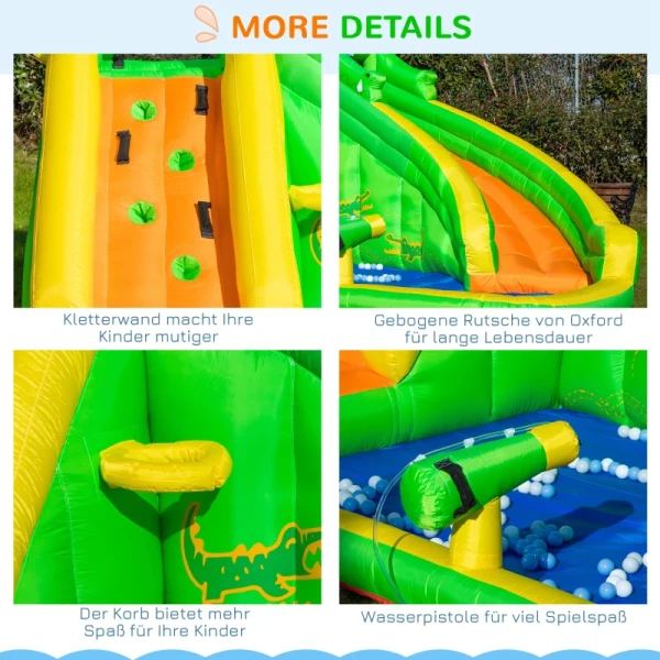  Opblaasbaar Springkasteel Met Blower Waterglijbaan Speelbad Opblaasbaar Waterspeelcentrum Met Glijbaan Waterpark Opblaasbaar Peuterbad Vanaf 3 Jaar 380 X 285 X 225 Cm 7