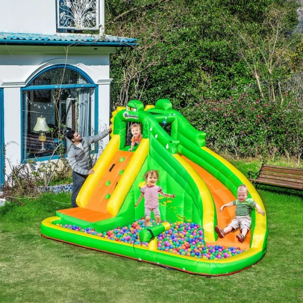  Opblaasbaar Springkasteel Met Blower Waterglijbaan Speelbad Opblaasbaar Waterspeelcentrum Met Glijbaan Waterpark Opblaasbaar Peuterbad Vanaf 3 Jaar 380 X 285 X 225 Cm 10