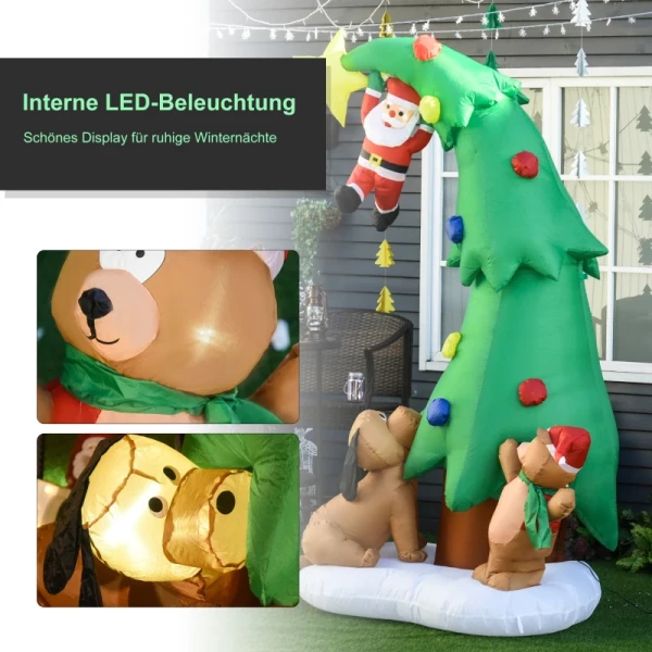  Opblaasbare Kerstboom Kerstman 223 Cm Kerstversiering Kerstverlichting IP44 Kerstman LED Zelfopblazend Polyester 4