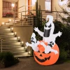  Opblaasbare Pompoen Ghost Ghost Halloween Decoratie Figuur Luchtfiguur Met LED-verlichting, Polyester, 120x120x180cm 2