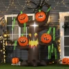  Opblaasbare Spookboom Pompoen Halloween Decoratie Lucht Figuur Met LED-verlichting, Polyester, 180x80x240cm 2