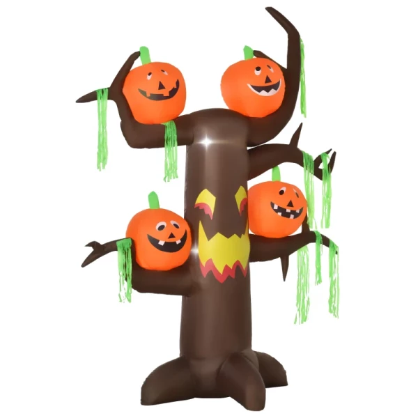  Opblaasbare Spookboom Pompoen Halloween Decoratie Lucht Figuur Met LED-verlichting, Polyester, 180x80x240cm 11