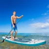  Opblaasbare Surfplank 320 Cm Surfplank SUP-board Kajak Stand-up Board Opblaasbare SUP-boardset Met Verstelbare Peddel Kajakzitting Opvouwbaar EVA Antislip Incl. Accessoires Wit + Blauw 2