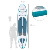  Opblaasbare Surfplank 320 Cm Surfplank SUP-board Kajak Stand-up Board Opblaasbare SUP-boardset Met Verstelbare Peddel Kajakzitting Opvouwbaar EVA Antislip Incl. Accessoires Wit + Blauw 3