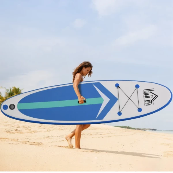  Opblaasbare Surfplank Stand Up Board Met Paddle Antislip Uitrusting PVC EVA Blauw+Wit 320 X 80 X 15 Cm 2