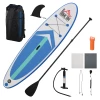  Opblaasbare Surfplank Stand Up Board Met Paddle Antislip Uitrusting PVC EVA Blauw+Wit 320 X 80 X 15 Cm 1