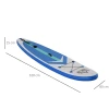  Opblaasbare Surfplank Stand Up Board Met Paddle Antislip Uitrusting PVC EVA Blauw+Wit 320 X 80 X 15 Cm 3