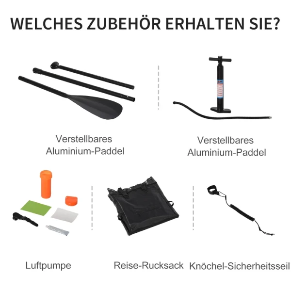  Opblaasbare Surfplank Stand Up Board Met Paddle Antislip Uitrusting PVC EVA Blauw+Wit 320 X 80 X 15 Cm 4