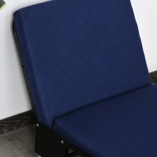  Opklapbaar Logeerbed, 2-in-1 Opklapbed Met Wielen, In Hoogte Verstelbare Hoofdeinde, Staal + Schuim, Blauw, 184 X 65 X 26 Cm 14