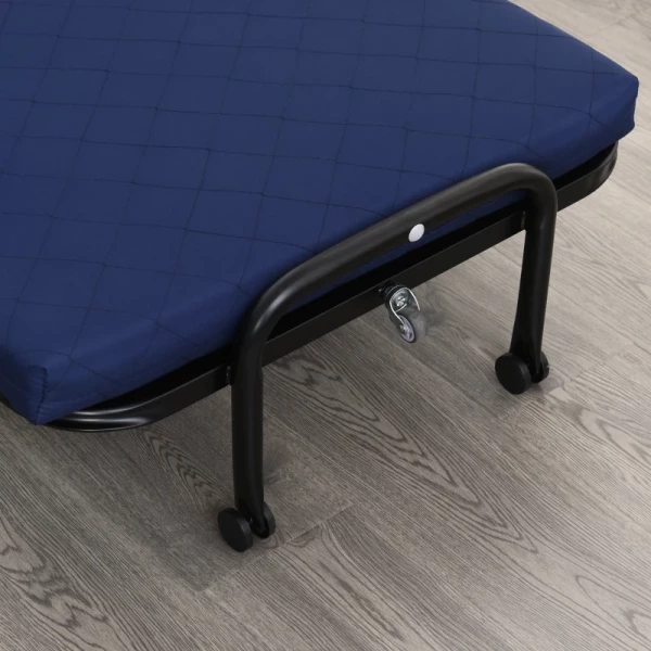  Opklapbaar Logeerbed, 2-in-1 Opklapbed Met Wielen, In Hoogte Verstelbare Hoofdeinde, Staal + Schuim, Blauw, 184 X 65 X 26 Cm 21